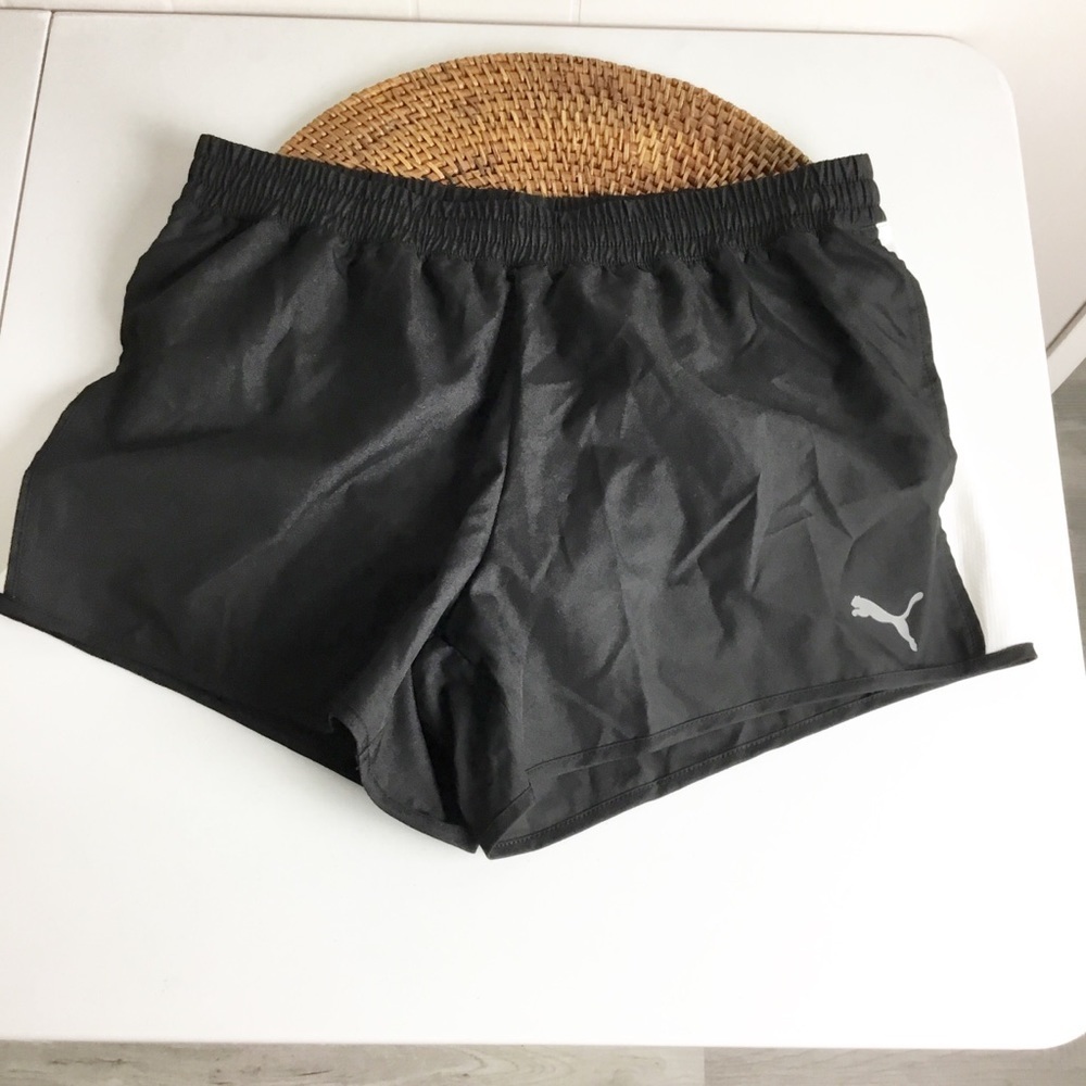 Puma Athletic Running Shorts New Black White  L